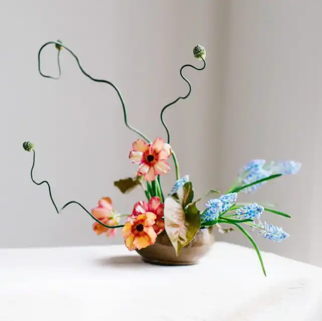 Для икебаны используются цветы, зеленые растения, сухоцветы, плоды и ягоды, ветви и коряги, камни, элементы древесных стволов и многое другое