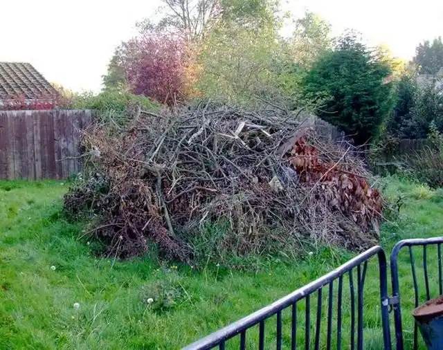 Вот такая гора обрезанных веток может стать основой ландшафтной композиции