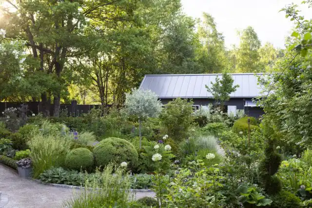 Скандинавский сад преимущественно монохромен