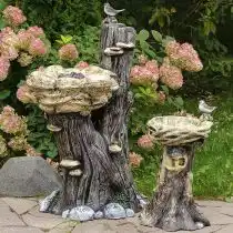 Садовые фонтаны в виде гнезда с птичкой