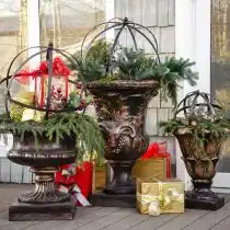 Новогодний декор кашпо