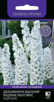 Дельфиниум высокий «Мэджик Фонтейнс Пьюр Вайт»