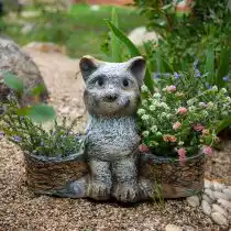 Двойное кашпо в виде кошки