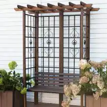 Пристенная деревянная беседка-арка