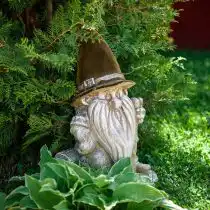 Фигурка для сада Гном на пеньке