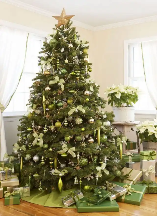 Один цвет декора ёлки