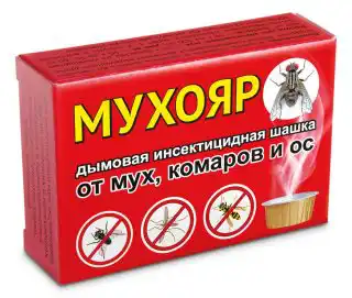 Необязательно рисковать, чтобы избавиться от опасного соседства. Дымовая шашка «Мухояр» позволяет уничтожить осиное гнездо в любом помещении практически без вашего участия.