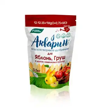 Для семечковых культур рекомендуется использовать "Акварин для яблонь, груш и других семечковых культур".