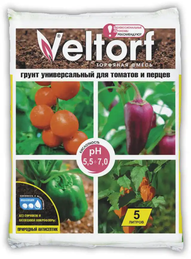 «Грунт универсальный для томатов и перцев» производства компании «Veltorf».
