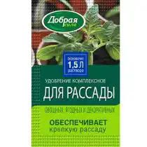 Набор питательных веществ в удобрении ОМУ Добрая Сила для рассады полностью закрывает все потребности сеянцев