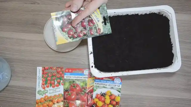 Нам понадобится: горшок или лоток глубиной – 10-15 см, универсальный грунт, деревянная шпажка, блюдце или пластиковая тарелочка, чистая вода, пакетики с семенами