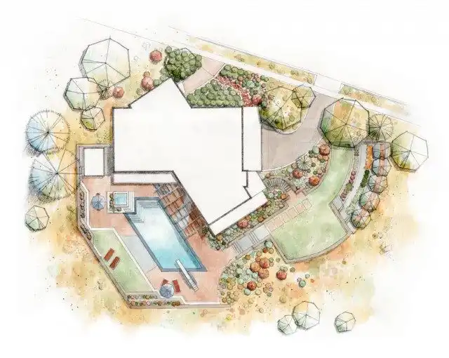 Эскиз ландшафтного дизайна участка