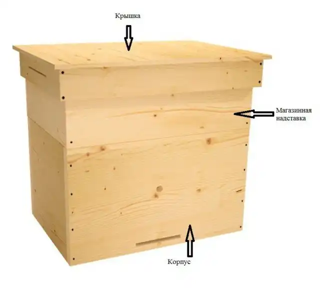 Так выглядит 16-рамочный улей лежак с магазинной надставкой
