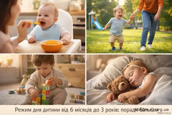 Режим дня дитини від 6 місяців до 3 років: поради батькам