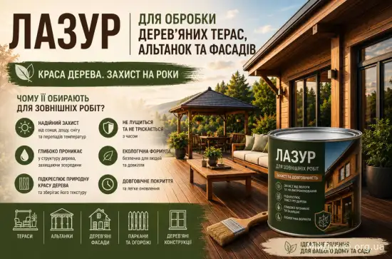 Які рішення використовують для обробки дерев'яних терас, альтанок та фасадів