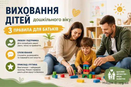 Виховання дітей дошкільного віку: 3 правила для батьків