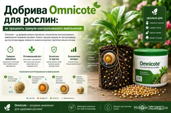 Добрива Omnicote для рослин: як працюють гранули контрольованого вивільнення