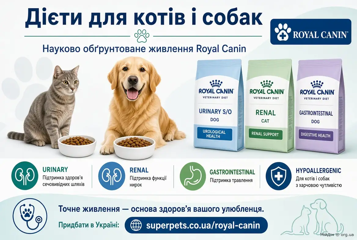 Дієти для котів і собак на основі корму Royal Canin