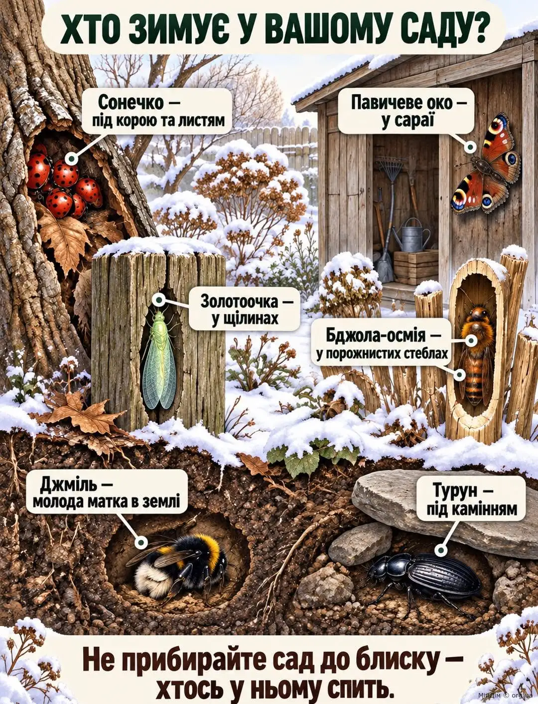 Хто і де спить в саду?